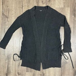 Express navy crotchet long cardigan